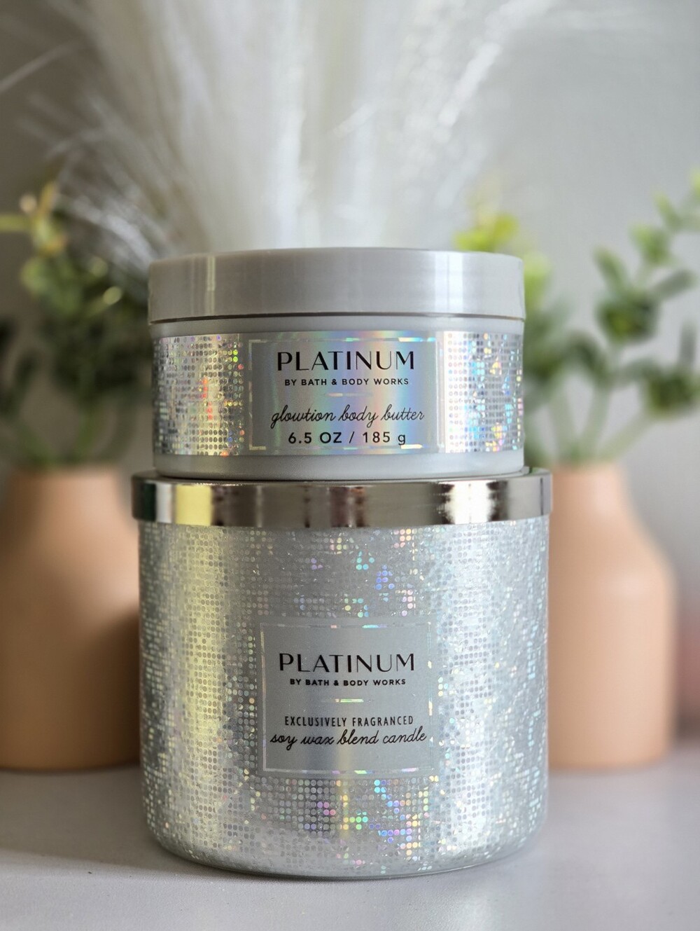Platinum 3 Wick Candle And Body Butter by Bath and Body Works